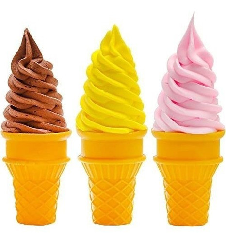 Helados Artificiales Para Decoracion Pack 3 Vasitos Surtidos 0