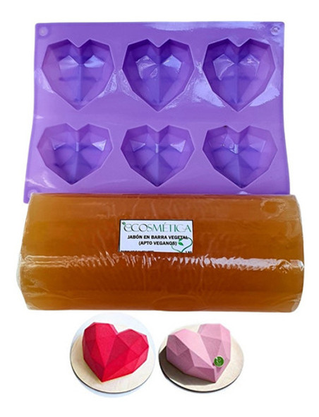 Combo Barra Jabón Vegetal Apto Vegano X 1k + Molde X 6 Cavid 0