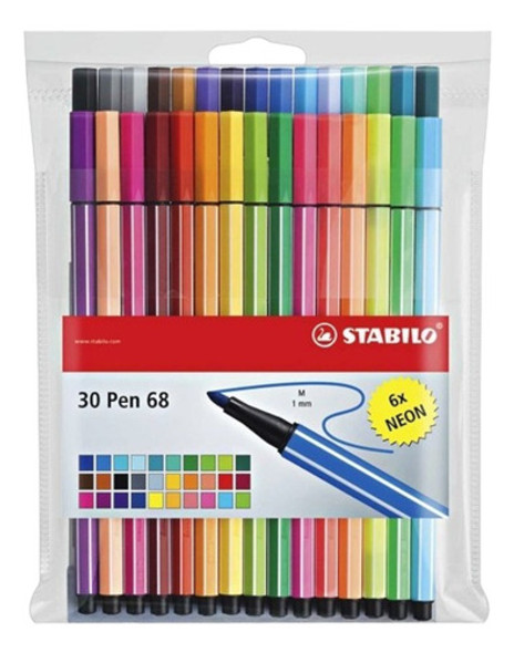 Marcadores Stabilo Pen 68 Estuche X30 Serviciopapelero 0