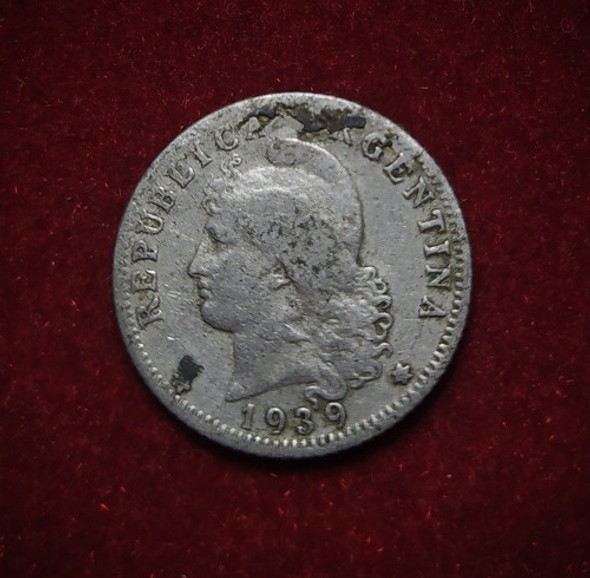 Moneda 20 Centavos Argentina 1939 Cuproniquel 0