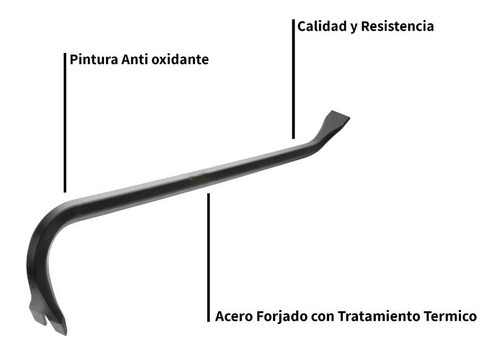 Barreta Palanca Saca Clavos Acero Forjado 18 Mm  Wokin 1