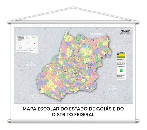 Banner Mapa Escolar De Goiás E Distrito Federal 100x80cm 0