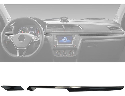 Friso Acabamento Painel Preto Vw Gol Voyage Saveiro G7 17/19 0