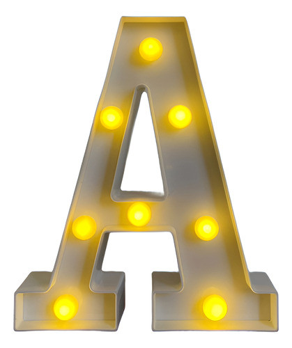 Luminária Decorativa Led 3d Letra A Branca 22cm Decoração 0