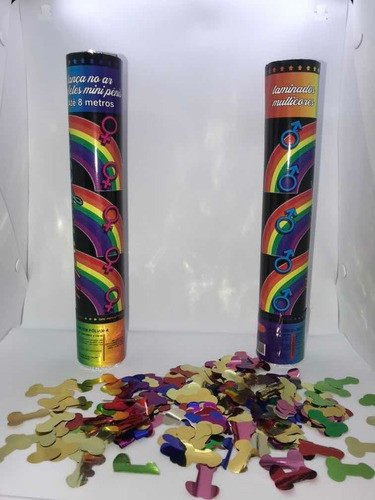 2 Lanca Confete P/ Despedida De Solteira Metalizado Colorido 1