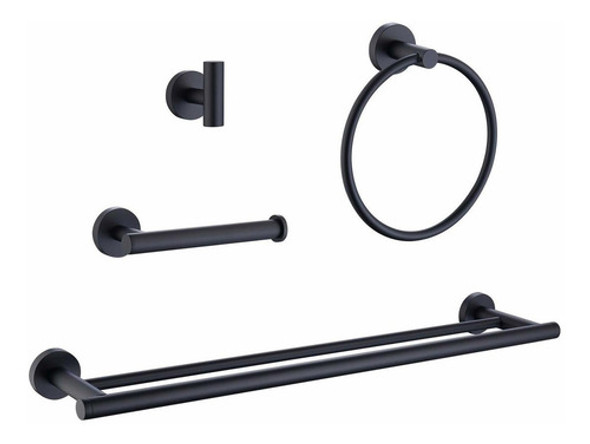 Set De 4 Accesorios Para Baño Negro Mate Twobrosint -8v1sv8 0