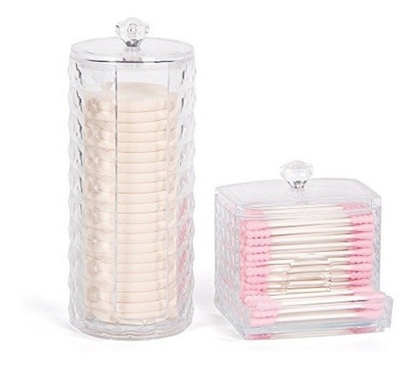 Portapapel Transparente De Algodón Y Dispensador De Hisopos 0