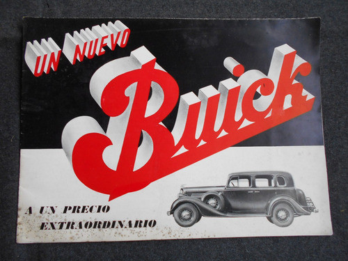 Buick Folleto Catálogo Publicidad Automóvil Antiguo 0