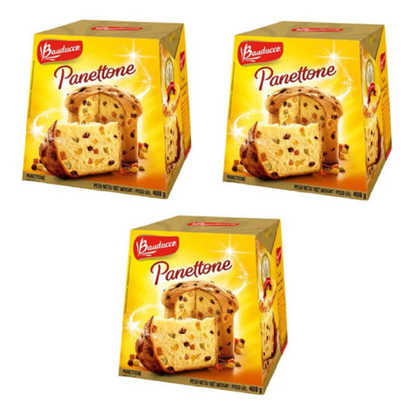 Kit 3 Panettone Bauducco Frutas 400gr 0