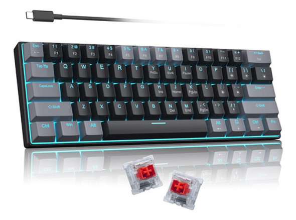 Teclado Mecánico Al 60% Videojuegos Gamerspacto.led Azul 0