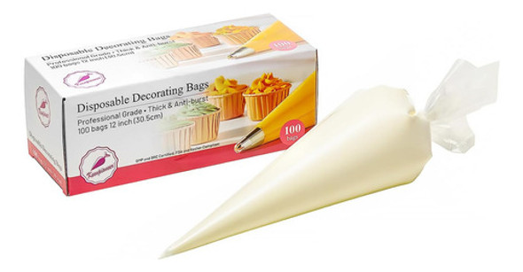 Bolso Desechable Para Pasteles, Transparente, 30 Cm, 100 Uni 0