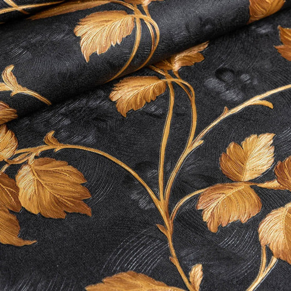 Papel De Parede Texturizado Floral Preto Importado 10 Metros 1