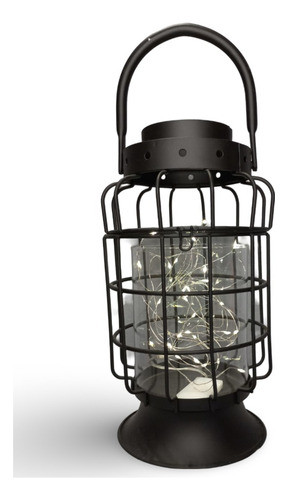 Farol Estilo Industrial Con Luces Led Centro De Mesa 0