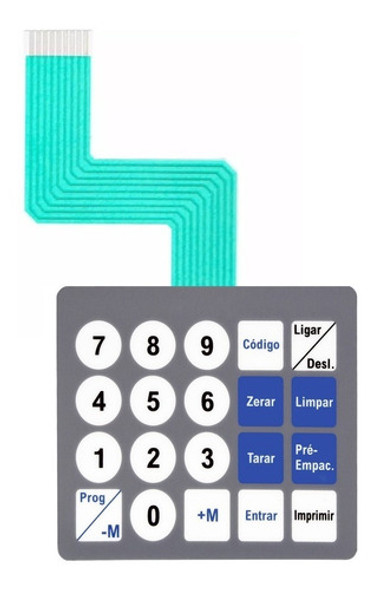 Teclado De Membrana Balança Toledo Prix 3 Cinza Flat Curto 0