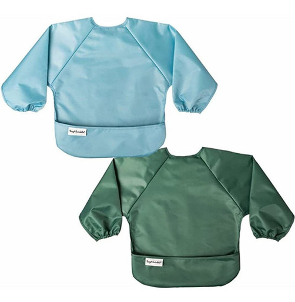 Tiny Twinkle Mess Proof Baby Bib, 2 Pack Long Sleeve Bib Out 0