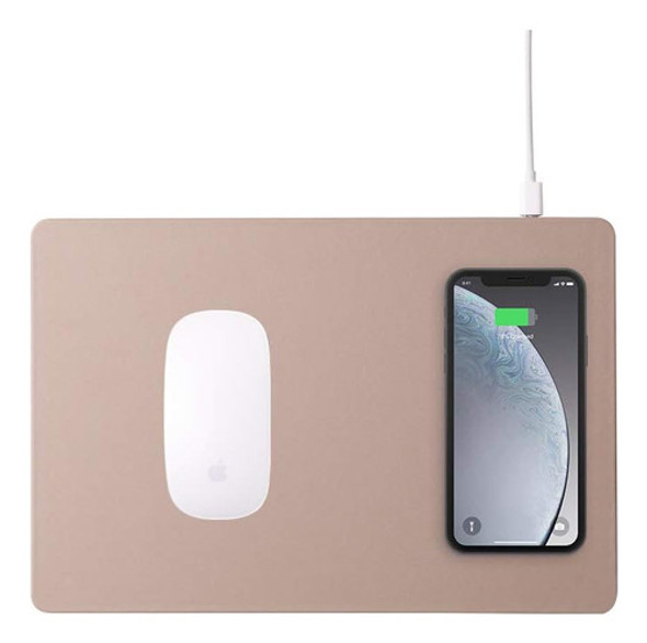 Mousepad Con Carga Inalámbrica Qi Pout H3 Color Crema 0