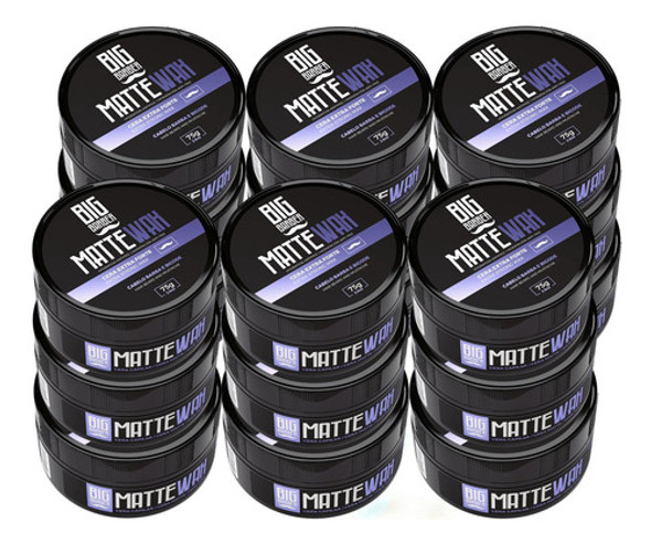 Cera Modeladora Matte Wax Big Barber 75g Seca Fardo 15 Unid 0