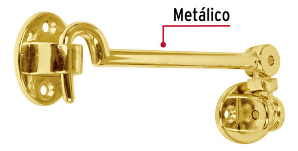 Gancho Para Puerta Metalico Acabado Laton Hermex Gapu-1 1