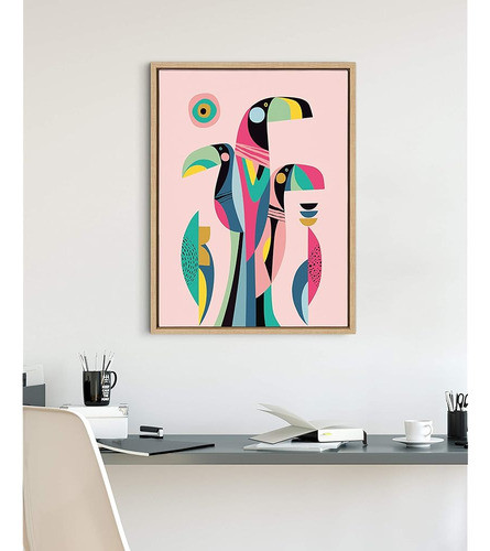 Kate Y Laurel Sylvie Mid Century Modern Tropical Toucan Fram 1