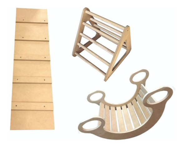 Balancín Chico Montessori + Triangulo Pikler + Rampa / Plaza 1