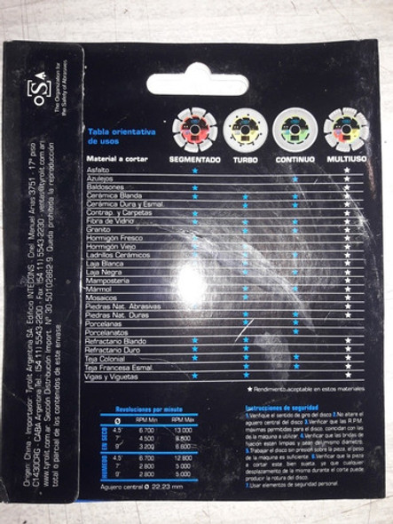 Disco Diamantado Continuo Tyrolit 110x1.9 1