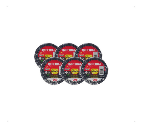 Kit 6 Fita Isolante Imperial 3m Preta 10 Metros 0
