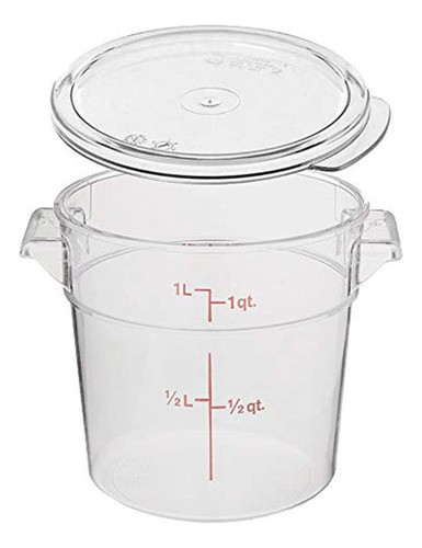 Cambro, 1 Cuarto De Galón Con Tapa (transparente) 0
