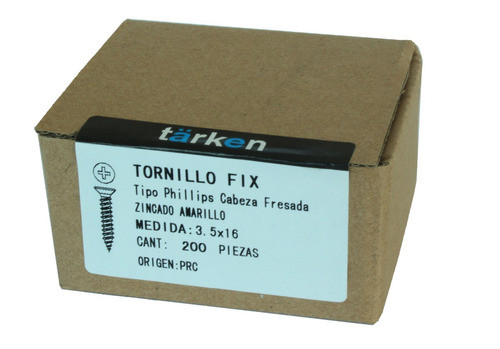Tornillo Fix 4x25 Dorado (zincado Amarillo) X 1000u 1