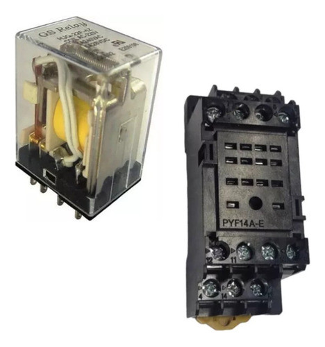 Relé Relay 4 Contactos Inversores Bobina 24vac C/led+zócalo 0