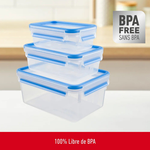 Set 3 Contenedores De Alimento Mseal 0,55/,/2,30l 1