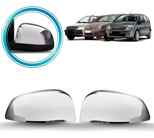 Conjunto Aplique Retrovisor Cromado Espelhado Meriva 2004 0
