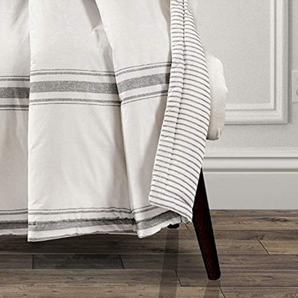 Lush Decor Farmhouse Manta A Rayas, 60 X 50 Pulgadas, Gris 1