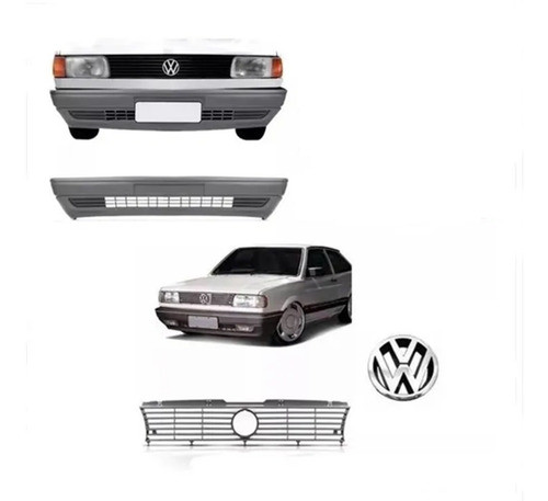 Parachoque Dianteiro Grade Emblema Gol 1987 A 94 Cinza Claro 0