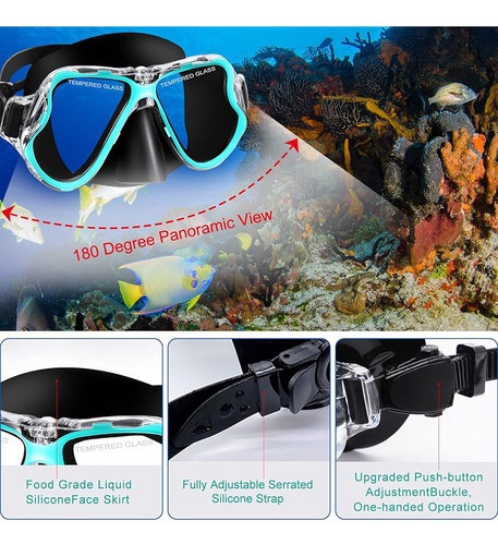 ~? Jardin Dry Snorkel Set, Máscara De Snorkel Panorámica De 1