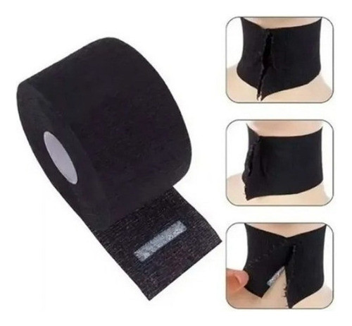 Papel Para Cuello Negro Peluquería Barbería Barber 1 Rollo 1