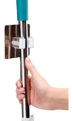 Soporte Individual Para Escoba O Lampazo Autoadhesivo Pared 0