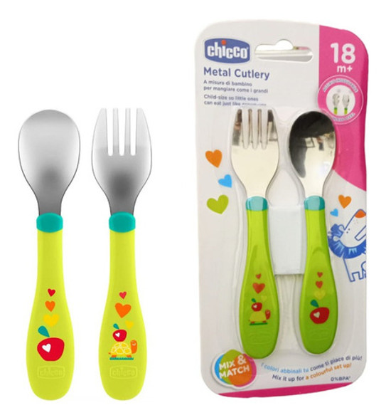 Cubiertos Cuchara Y Tenedor Set Metálico + 18 Meses 0