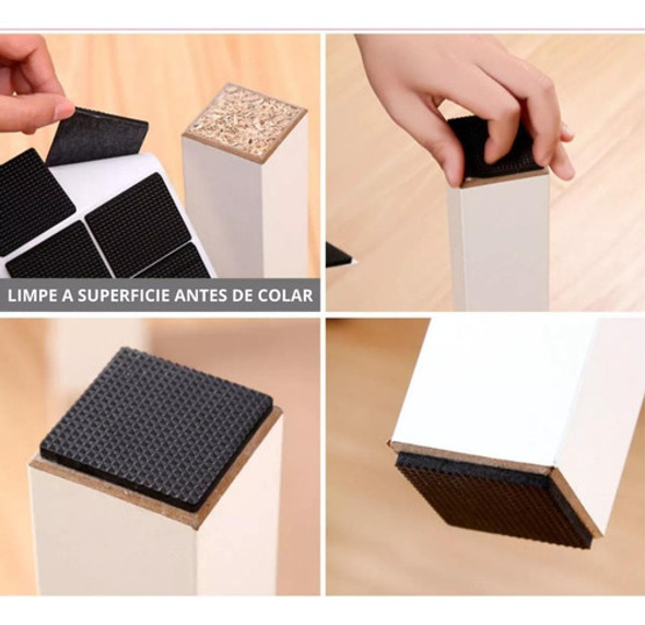 Kit 64 Feltro Adesivo Protetor Pés De Cadeira Mesa Sofás 1