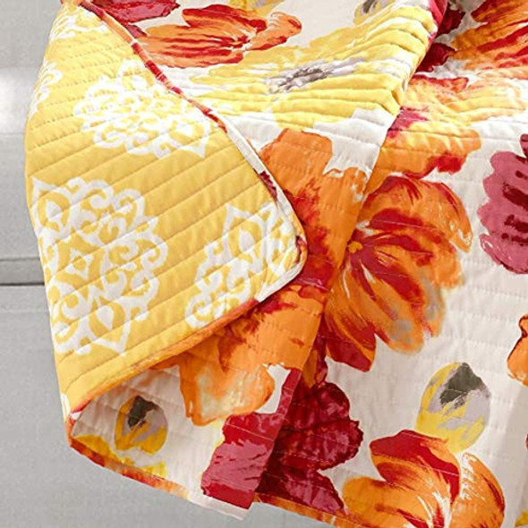 Manta De Tiro Leah Lush Decor, 60  X 50 , Rojo Y Naranja 1
