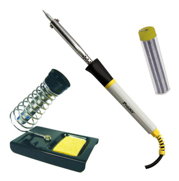 Kit Soldador Lapiz Ceramica Proskit 30w + Estaño 1mm 0