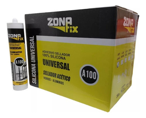 12 Unidades Silicona Zona Fix A100 Transparente 280 Ml 1