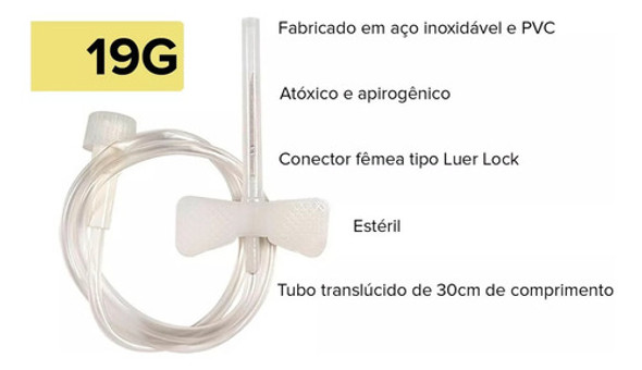 Scalp Dispositivo Infusão Intravenosa 19g C/100 Descarpack 1