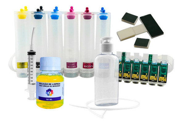 Bulk Ink P/ Epson T50 T700 Tx720wd + Kit Limpeza - Sem Tinta 0 Bulk Ink P/ Epson T50 T700 Tx720wd + Kit Limpeza - Sem Tinta 0