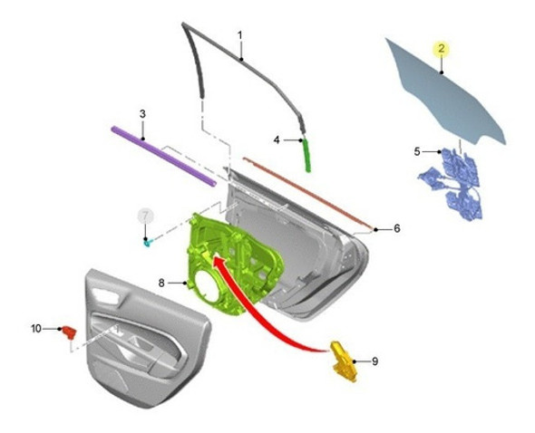 Vidrio Puerta Trasera Ford Fiesta Sedan 2010/2017 Original 1