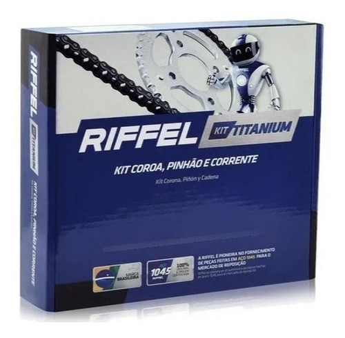 Kit Piñon Corona Cadena Riffel Crypton T105 15/37 Jm Motos 0