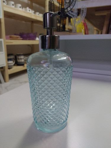 Dispenser Jabon Liquido Baño . Labrado. Celeste 1