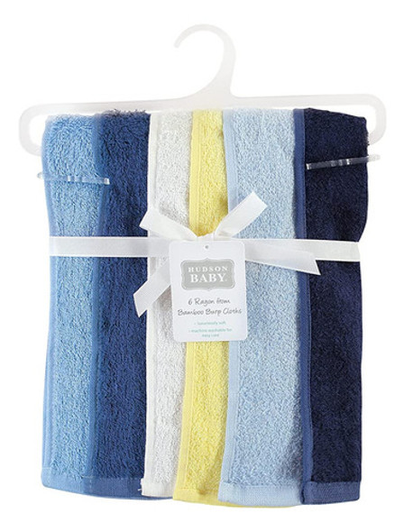 Hudson Baby Baby Rayon De Bamboo Burpcloth 6pk, Azul Amarill 1