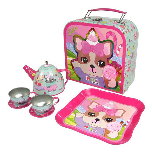 Juego Set De Té Simones Didáctico 7 Piezas Juguete Valija 0