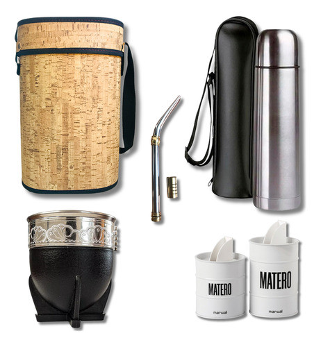 Set Matero Bolso Ecocuero Termo De Litro Funda De Regalo! 0