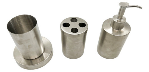 Juego Set De Baño Dispensadores Metal 4 Piezas Tkh 1